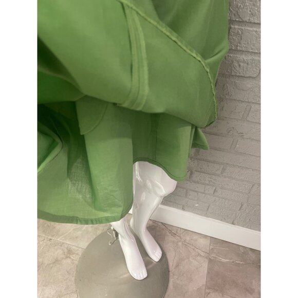 COS Women Green Fit and Flare Silk / Cotton Blend Dress With Pockets Size 2 - Picture 7 of 10